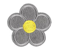 36 parches de flores para planchar, parches bordados para planchar, 4,6 x 4,8 cm, imágenes de planchado para textiles, mochilas, pantalones, ropa, vaqueros, accesorios de bricolaje, gris
