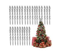 36 Pcs Christmas Icicle Ornaments 5.12 Inch Clear Acrylic Icicles Ornaments Xmas Tree Hanging Icicles Ornaments White Plastic Icicles Holiday Decorati