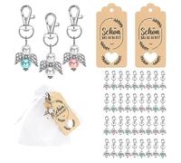 36 PCS Llavero Ángel Colgante Bolsas de Organza Etiqueta Kraft, Ángeles Boda Colgante regalos comunion Fiesta, Regalos Comunion para Invitados, para comunion confirmacion regalo fiesta souvenir.