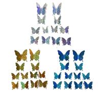 36 Pcs/Set Glitter Butterfly 3D Wall Sticker Home Decoration Living Room Butterflies Wedding Decor Art Decals Stickers(Three colors)