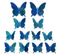 36 Pcs/Set Glitter Butterfly 3D Wall Sticker Home Decoration Living Room Butterflies Wedding Decor Art Decals Stickers(Color1)