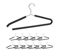 36 Perchas Ropa Antideslizantes, para Trajes, Pantalones, Metal y Goma Eva, 42,5 cm de Ancho, Negro