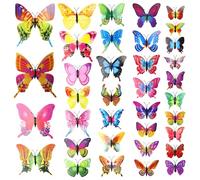 36 Piezas 3D Mariposas Decorativas Colores PVC Mariposa Decoración de Pared con Imanes y Adhesivos para Casa Dormitorio Habitación Refrigerador