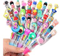 36 Piezas 4 en 1 Boligrafos Retráctiles para Niños - Bolígrafos Multicolores con Animales Kawaii - Adecuados para Regalitos Colegio y Cumpleaños