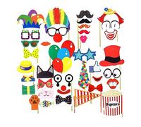 36 piezas de decoraciones de circo para fiestas de carnaval, accesorios divertidos de fotografía