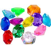 36 piezas de gemas de diamante acrílico joyas pirata cofre del tesoro caza recuerdos de fiesta de 25 quilates para decoración de piscina