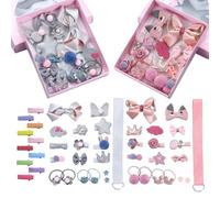 36 Piezas De Horquillas Para Niños Y 10 Piezas De Agujas De Cabello De Metal Simples, Dibujos Animados Cartoonos, Tituladores De Niñas, Accesorios De Bricolaje.