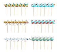 36 Piezas De Insertos Para Pastel De Avión, Insertos Para Decoración De Cupcakes, Decoraciones Para Pasteles Con Tema De Avión, Accesorios De Decoración Para Fiestas