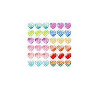 36 piezas de San Valentn Pop Bubble Fidget Toys Sensory Mini Pop It Keychain Rainbow Silicona Simple Folidina Juguetes Da de San Valentn para