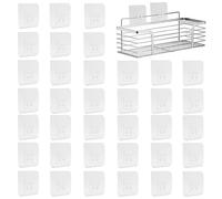 36 Piezas Ganchos Adhesivos Extra Fuertes, Ganchos Grandes Transparentes, Gancho Multiusos Reutilizables, Ganchos Impermeables para Cocina Baño Pared