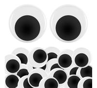 36 Piezas Ojos de Plástico Autoadhesivos,Ojos Móviles Autoadhesivo 50mm Grande Redondos Blancos Negros para Manualidades de Scrapbooking Accesorios