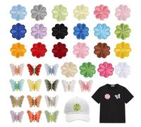 36 Piezas Parches Ropa Termoadhesivos, Mariposas Flores Parche Ropa Termoadhesivo, Bordados Parches Termoadhesivos Infantiles, Parche Termoadhesivo para Vaqueros, Chaquetas, Gorras