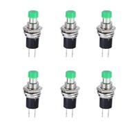 36 piezas PBS-110 7MM Interruptor pulsador momentáneo Presione el interruptor de reinicio Botón pulsador de encendido y apagado Microinterruptor Normalmente cerrado NC(Green,6PCS_1NO)