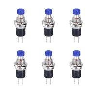 36 piezas PBS-110 7MM Interruptor pulsador momentáneo Presione el interruptor de reinicio Botón pulsador de encendido y apagado Microinterruptor Normalmente cerrado NC(Blue,6PCS_1NC)
