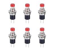 36 piezas PBS-110 7MM Interruptor pulsador momentáneo Presione el interruptor de reinicio Botón pulsador de encendido y apagado Microinterruptor Normalmente cerrado NC(Red,6PCS_1NO)