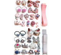 36 Piezas Pinzas Niña e Gomas Pelo Niña Bebe Pinza de Pelo Niña Con Tela Accesorios Para el Pelo Niñas