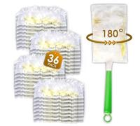 (36 Piezas) Recambios de Plumero para Swiffer Plumero Atrapapolvo, Kit de Repuesto de Multisuperficie Suave de 180° con 1 Mango Adicional, Cabezal de Cepillo Desechable para Quitar el Polvo
