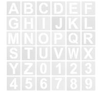 36 plantillas alfanuméricas para colorear, plantillas de letras de plástico, juego de plantillas de letras del alfabeto, reutilizables, para pintura, bricolaje, arte, proyectos, decoración (4 pulgadas