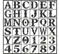 36 plantillas grandes del alfabeto de 15,2 x 15,2 cm, reutilizables, plantillas digitales de plástico para pintura de pared, dirección, pasteles, proyectos de arte