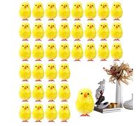 36 pollitos pequeños amarillos esponjosos, Pascua, mini decoraciones Pascua para arte Pascua, pequeños y lindos Pascua chenilla amarilla esponjosa, bebé para decoración sombrero capó Pascua