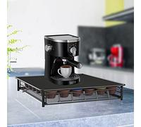 36 portacápsulas de café, cajón de almacenamiento de metal para cápsulas, soporte de cafetera y organizador de cápsulas de café, caja de almacenamiento para cocina, oficina doméstica negra