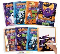 36 Pzs Libro Mágico de Agua Halloween Set Colorear Fantasma Esqueleto | Incluye 12 cuadernos bolígrafos y bolsas ideal para adornos halloween y actividades de truco o trato