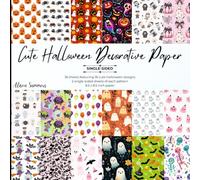 36 Sheets Cute Halloween-Themed Decorative Paper Pad for Scrapbooking: 18 Single-Sided Pages 8.5" x 8.5" for Journalling, Origami, Decoupage & Other Crafts