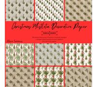 36 Sheets Mistletoe-Themed Decorative Paper Pad for Scrapbooking: 9 Single-Sided Designs 8.5" x 8.5" for Your Crafting Needs