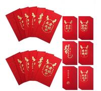 36 sobres rojos para Año Nuevo chino, sobres de dinero de la suerte para festival de primavera en 6 patrones, Año Nuevo Lunar del Dragón 2024, sobres rojos Hong Bao