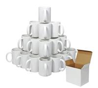 36 Tazas 325ml Recubiertas de Polímero Blanco para Sublimación con Cajas Tazas Blancas Sublimación 11 oz de AAA Grado Cerámico para Sublimar Personalizar con Prensas de Calor por Transferencia Térmica