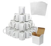 36 Tazas de Sublimación Blancas de Cerámica AAA, Tazas 11 oz | Aptas para Lavaplatos+Microondas+5 Hojas de Sublimación +Cajas de Presentación Protectoras | Tazas para Sublimar/Personalizar