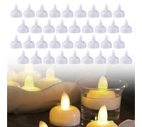 36 velas flotantes de té, velas flotantes, velas LED flotantes, velas impermeables, velas LED sin llama, velas de té LED sin llama, decoración de piscina, color blanco, para bodas y fiestas, jarrón