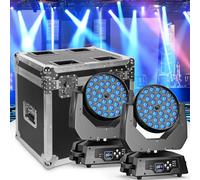 36 x 10W Cabeza Movil Moving Head LED con Flight-case Wash Zoom Efecto de Luz 23-72 Grados dmx512 DJ Luces Enfoque RGBW Luces de Escenario para Navidad boda Discoteca Fiesta Bar