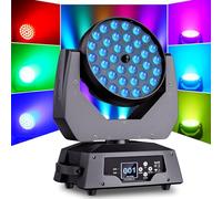 36 x 10W Cabeza Movil Moving Head LED Wash Zoom Efecto de Luz 23-72 Grados dmx512 DJ Luces Enfoque RGBW Luces de Escenario para Navidad, boda, Discoteca, Fiesta, Bar