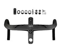 360/380/400/420/440 Mm Manillares Carbono Carretera 28.6mm Integrado Manillar Bicicleta Carretera Enrutamiento Interno Manillar Bici Potencia 70/80/90/100/110/120mm ( Color : Black , Size : 400mm*90mm