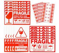 360 Adhesivo Frágil Handle With Care, Objetos Fragil Llamativo Pegatinas, Advertencia De Objetos Cinta, Adhesivas Gran Tamaño y Llamativo Pegatinas de Advertencia Rojo Blanco (5x8cm)
