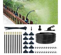 360° Adjustable Drip Irrigation System Kit, 32.8FT Automatic Garden Watering with 10 Copper Nozzles, Atomizing Misting with Bending Dropper for Plant Lawn Patio(32.8FT)