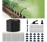 360° Adjustable Drip Irrigation System Kit, 32.8FT Automatic Garden Watering with 10 Copper Nozzles, Atomizing Misting with Bending Dropper for Plant Lawn Patio(65.6FT)