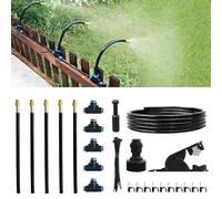 360° Adjustable Drip Irrigation System Kit, 32.8FT Automatic Garden Watering with 10 Copper Nozzles, Atomizing Misting with Bending Dropper for Plant Lawn Patio(16.4FT)
