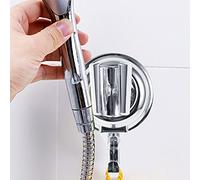 360° Adjustable Shower Head Holder with Strong Suction Cup | Wall Mount Bathroom Bracket | Fits Most Shower Heads / Handhelds | Green ABS + Rubber, Towel Hook Included
