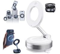360° Adjustable Vacuum Magnetic Phone Holder, Portable Foldable and Retractable Hands-Free Suction Cup Car Phone Mount for Your Car/Gym/Mirror Mount/Smooth Surface for iPhone & Android(Style 2-B)