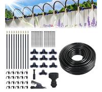 360° Curved Garden Automatic Irrigation System, Adjustable Atomizing Copper Nozzle, Omnidirectional Smart Sprinkler System, Water-Saving Design for Garden Plants Lawn (32.8 Ft hose + 10 Nozzles)