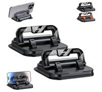 360° Dashboard Car Phone Holder with Strong Suction Cup, 2-in-1 Adjustable Viewing Angles Dashboard Mount with Hidden Emergency Contact Number Plate, Anti-Slip Holder for All Phones (Black*2)