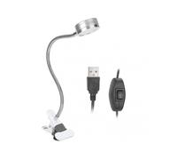 360 Degree Adjustable Gooseneck Lamp with USB Clamp - Warm & Cool Color Light for Home Office or Reading (Silver Finish)