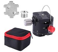 360 Degree Panoramic 5 Stops Click Indexing Rotator Ball Head for Camera Tripod, Tripod Ball Head with Aluminum Alloy Construction, 15KG MAX Load Capacity for Time Lapse and Night (DH-50)