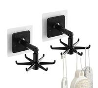 360 Degree Rotating kitchenHooks 2x - 360 Rotating Folding Hook Utensil Rack Utensils Organizer With 6 Claws Multifunctional kitchenHook For kitchenBathroom Cabinet With Durable Design | Convenient