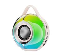 360-Degree Surround Outdoor Speaker, Portable Stereo Device with Colorful Lights, ABS Perfect for Offices, Cars, Bathrooms, Family Gatherings, Garages, Homes, and Patios, 12.8x9.5x15cm