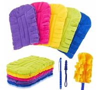 360° Electrostatic Duster Refills,Reusable Dusters Kit,5PCS Washable Strong Adsorption Microfiber Dusting Pads,Feather Flat Heads Fits Most Standard Handles,for Home,Blinds & Pet Hair