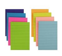 360 Hojas Notas Adhesivas Rayadas de Colores Brillantes, 10x15cm Forradas Bloc de Notas Autoadhesivas Coloridos Grandes, Sticky Notes con Lineas Portátiles para Hogar Escuela Oficina