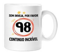 360 Onlineprint Caneca 98.º Aniversário | Sem Inveja, Por Favor - Continuo Espetacular | Presente de 98 anos Divertido Homem e Mulher
